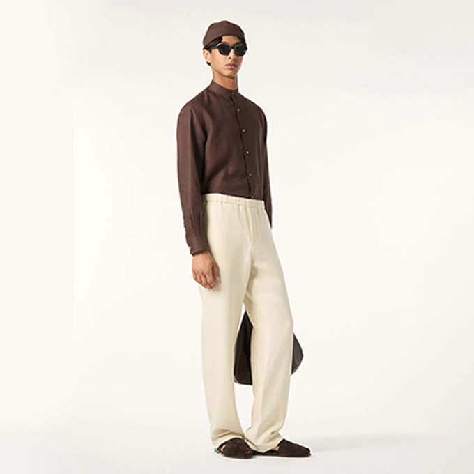 loro piana 26ss marlyn linen wide leg trousers